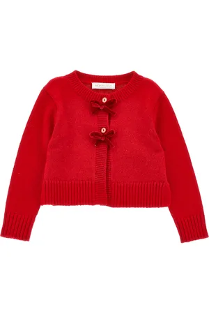 MONNALISA Soft velvet bow cardigan