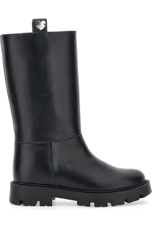 MONNALISA Sheepskin lining leather boots