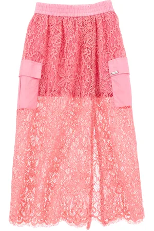 MONNALISA Long sequined lace skirt