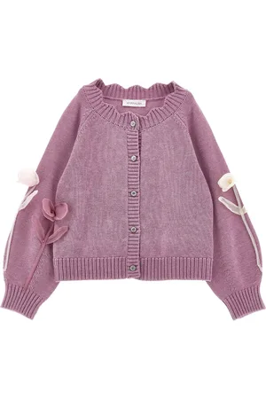 MONNALISA Flower inlay cardigan