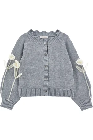 MONNALISA Flower inlay cardigan