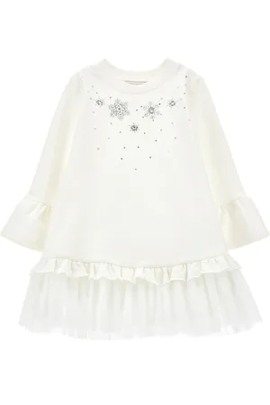 MONNALISA Tulle sweatshirt dress