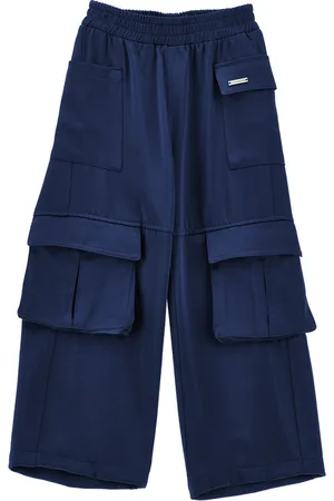 MONNALISA Chic satin cargo trousers