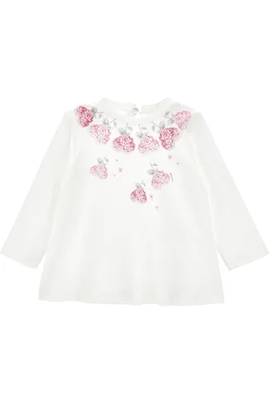 MONNALISA Cotton jersey T-shirt with flower necklace