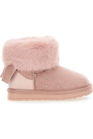 MONNALISA Rhinestone suede ankle boots