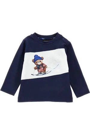 MONNALISA Two-tone T-shirt with teddy bear