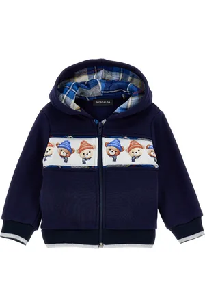 MONNALISA Two-tone hoodie with teddy bears