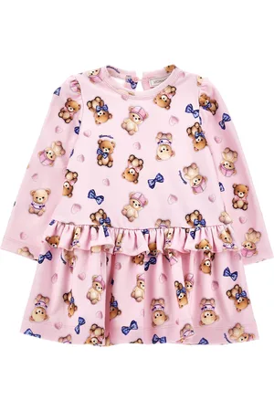 MONNALISA Low-waisted dress with teddy bears