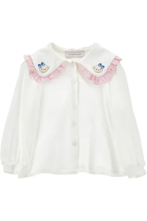 MONNALISA Viscose shirt with embroidered collar