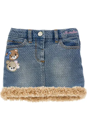 MONNALISA Jacquard denim skirt