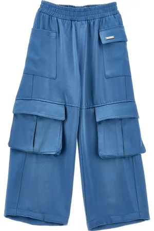 MONNALISA Chic satin cargo trousers
