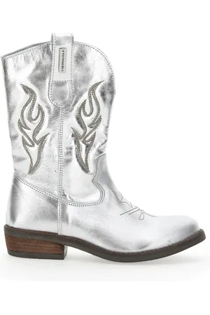 MONNALISA Laminated leather cowboy boots