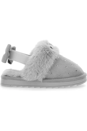 MONNALISA Rhinestone suede sliders