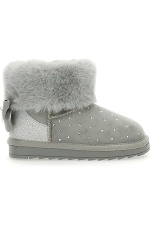 MONNALISA Rhinestone suede ankle boots