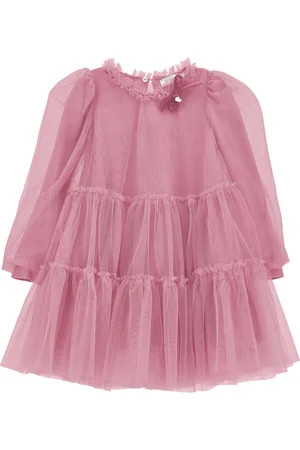 MONNALISA Flounce silk-touch tulle dress