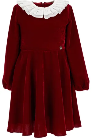 MONNALISA Smooth velvet godet dress
