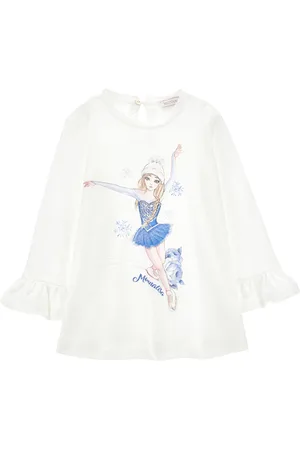 MONNALISA Skater T-shirt with rhinestones
