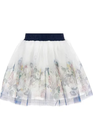MONNALISA Baroque rose tulle skirt