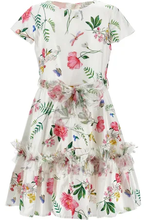 MONNALISA Satin dress with tulle details
