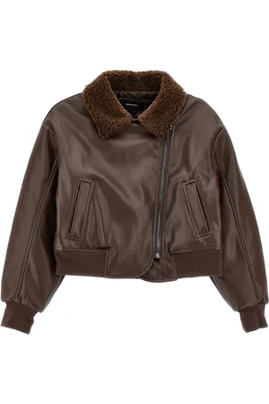 MONNALISA Coated fabric bomber biker jacket