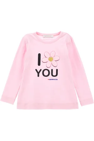 MONNALISA Rhinestone jersey T-shirt