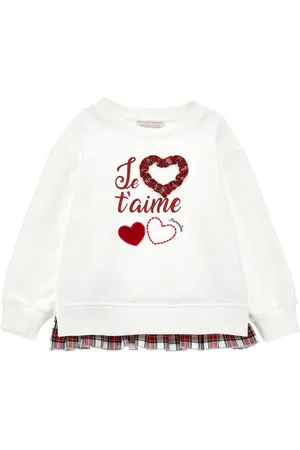 MONNALISA Cotton sweatshirt with tartan details