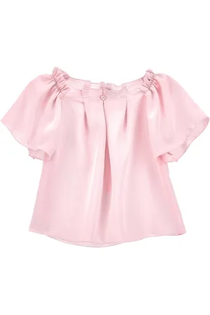 MONNALISA Cropped line satin top