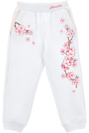 MONNALISA Jogger sweatshirt with peach blossoms