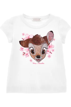 MONNALISA Bambi T-shirt with rhinestones