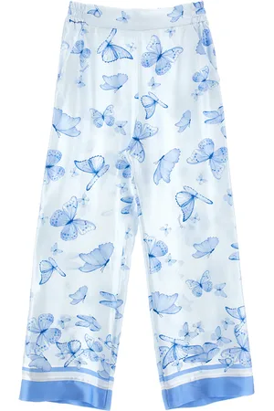 MONNALISA Butterfly satin trousers
