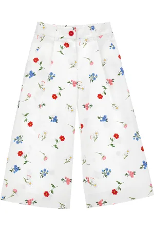 MONNALISA Botanical sateen trousers