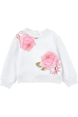 MONNALISA Closed sweatshirt with maxi roses