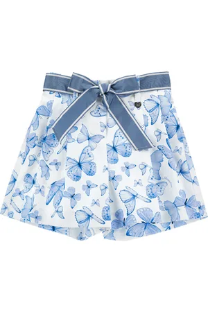 MONNALISA Cotton satin shorts butterflies
