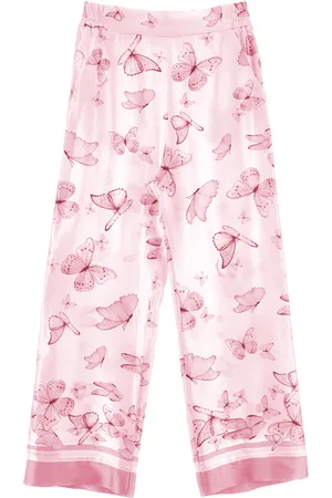 MONNALISA Butterfly satin trousers