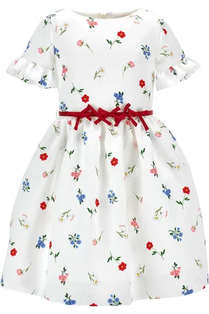 MONNALISA Floral Print Mikado Dress