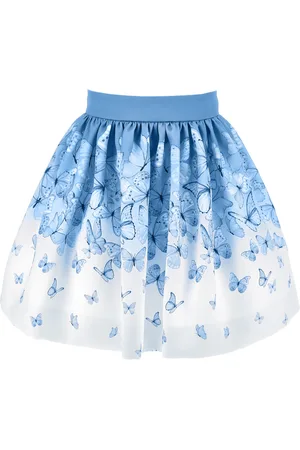 MONNALISA Mikado skirt with butterflies ruffles