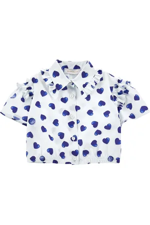 MONNALISA Heart Print Poplin Shirt
