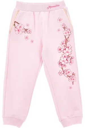 MONNALISA Jogger sweatshirt with peach blossoms