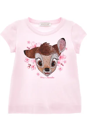 MONNALISA Bambi T-shirt with rhinestones