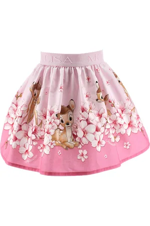 MONNALISA Bambi Print Cotton Skirt