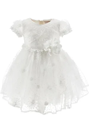 MONNALISA Floral embroidery tulle dress