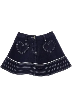 MONNALISA Jeans skirt with heart pockets