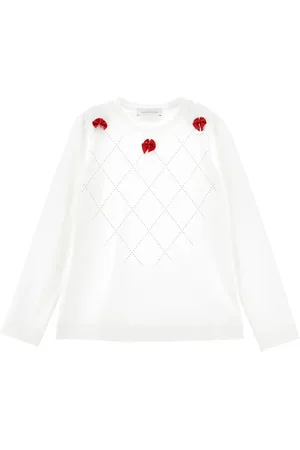 MONNALISA Rhinestones and bows T-shirt