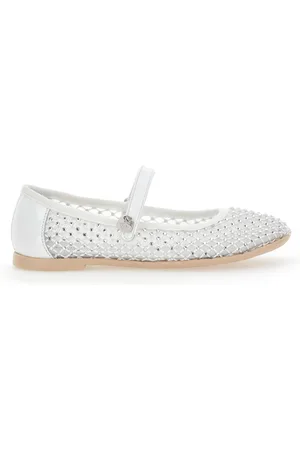 MONNALISA Rhinestone mesh ballerinas