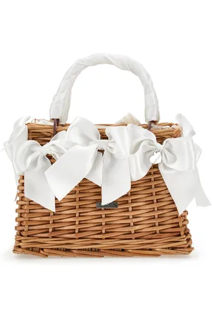 MONNALISA Wicker bag with satin bows