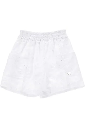 MONNALISA Bermuda shorts with broderie anglaise lace