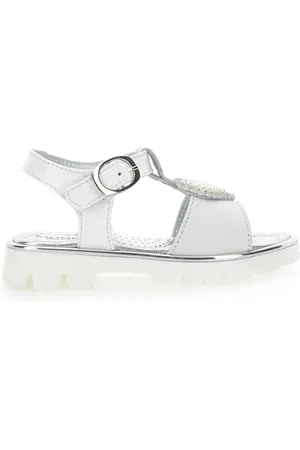 MONNALISA Leather sandals with heart