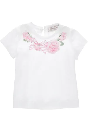 MONNALISA T-shirt with rose necklace