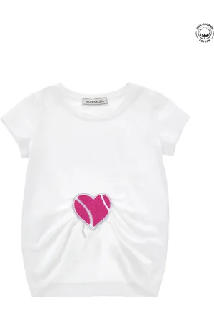 MONNALISA Cotton T-shirt with heart
