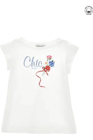MONNALISA Organic cotton t-shirt with flower print